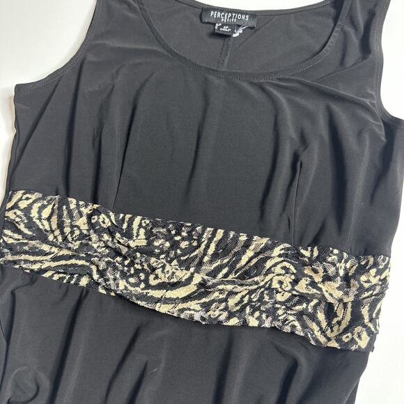 Perceptions Petite Y2K Black Zebra Python Animal Print Cami Tank Top Size 6P - Picture 3 of 6